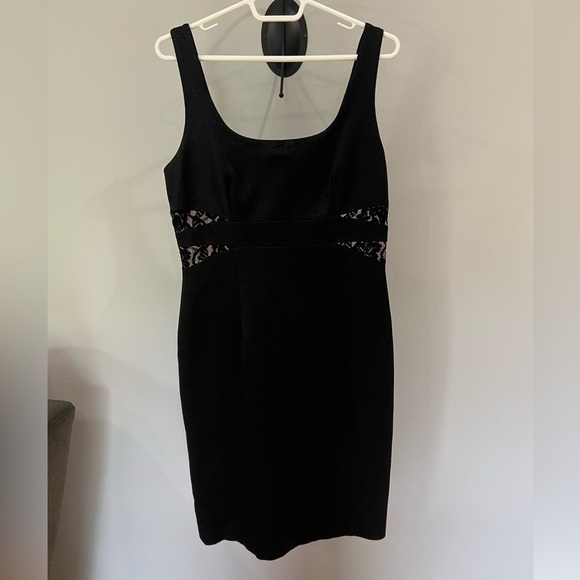 David Meister Black & nude lace detail sleeveless formal cocktail dress size 10 - Picture 3 of 9